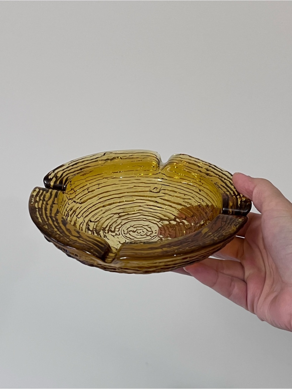 Amber Asthray Vintage Glass